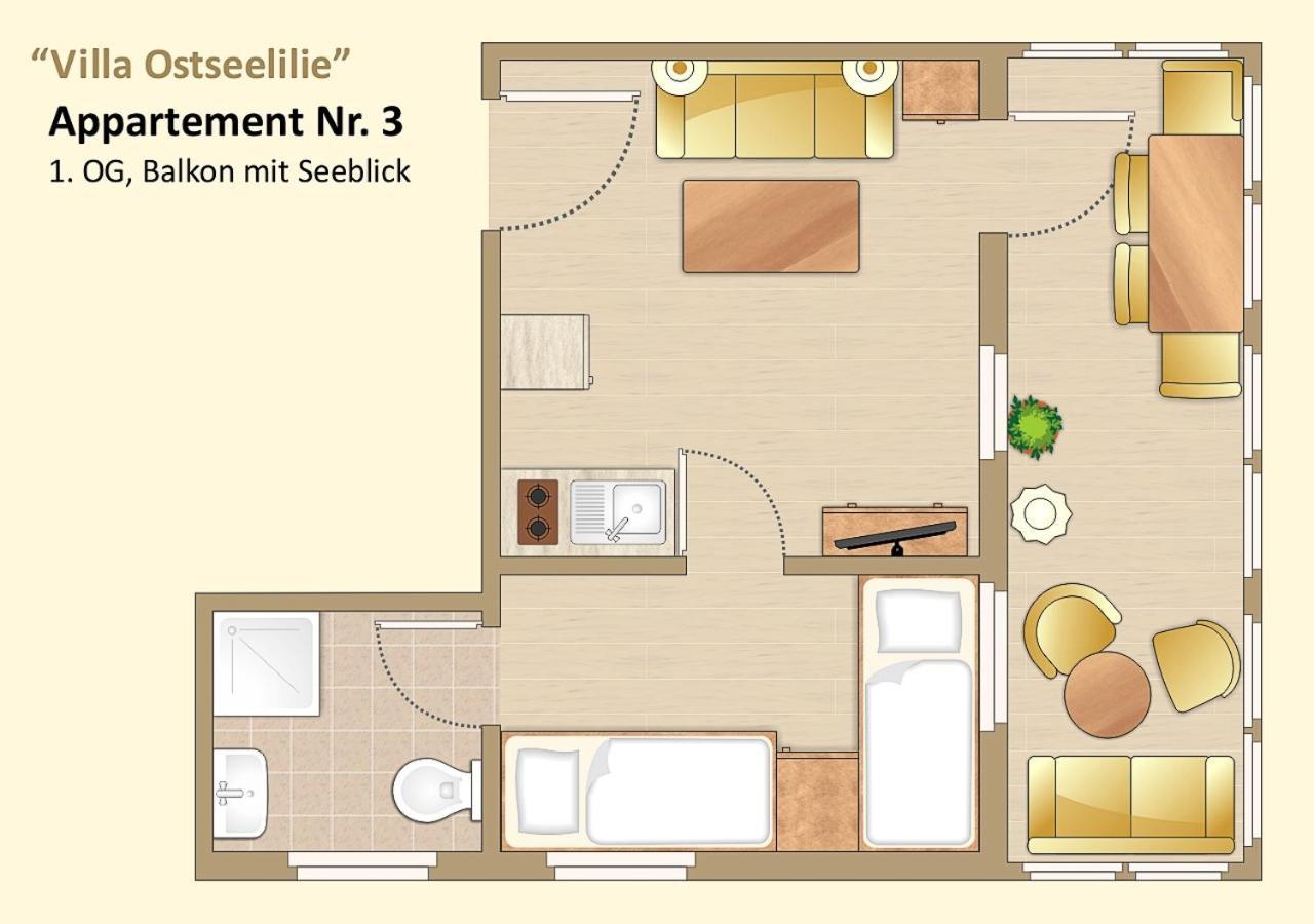 Villa Ostseelilie - Appartements Mit Balkon Und Meerblick Sassnitz Phòng bức ảnh