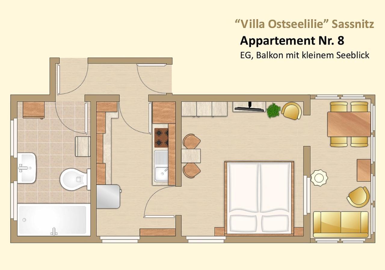 Villa Ostseelilie - Appartements Mit Balkon Und Meerblick Sassnitz Phòng bức ảnh