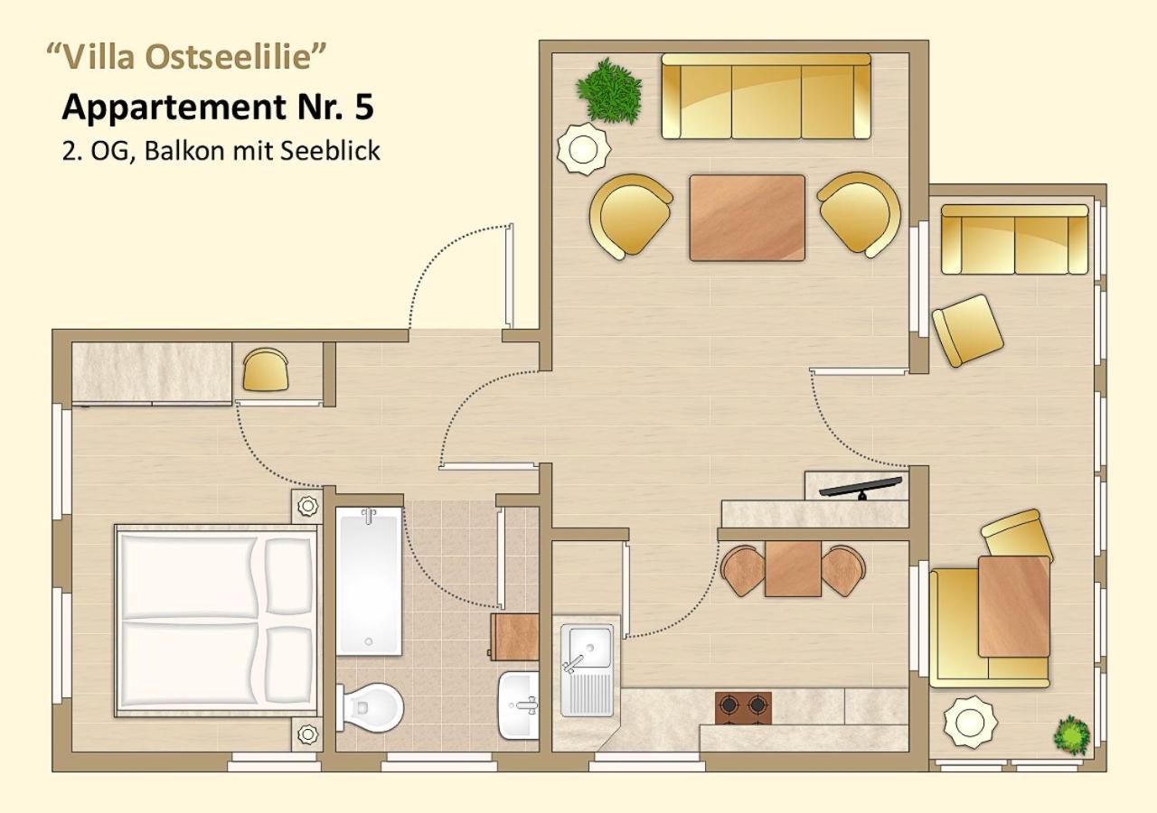 Villa Ostseelilie - Appartements Mit Balkon Und Meerblick Sassnitz Phòng bức ảnh