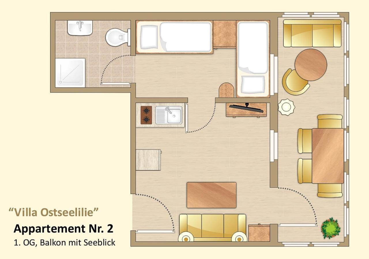 Villa Ostseelilie - Appartements Mit Balkon Und Meerblick Sassnitz Phòng bức ảnh